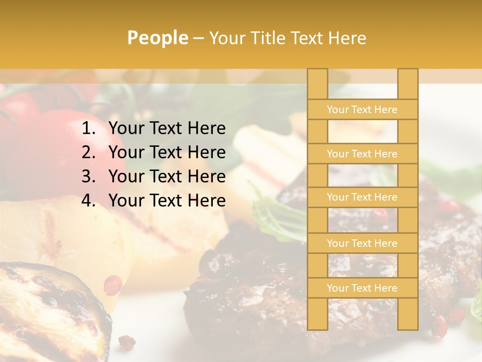 Vegetables Peppercorns Steak PowerPoint Template