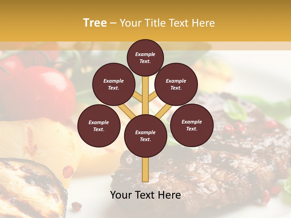 Vegetables Peppercorns Steak PowerPoint Template