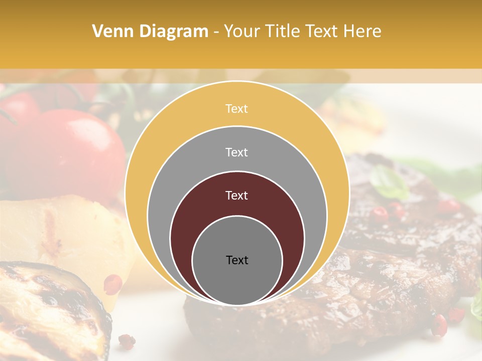 Vegetables Peppercorns Steak PowerPoint Template