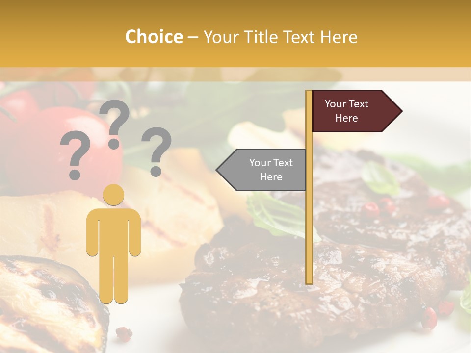 Vegetables Peppercorns Steak PowerPoint Template