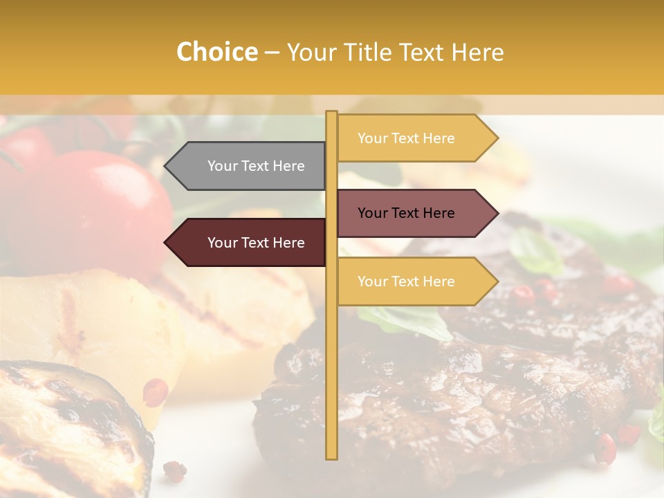 Vegetables Peppercorns Steak PowerPoint Template