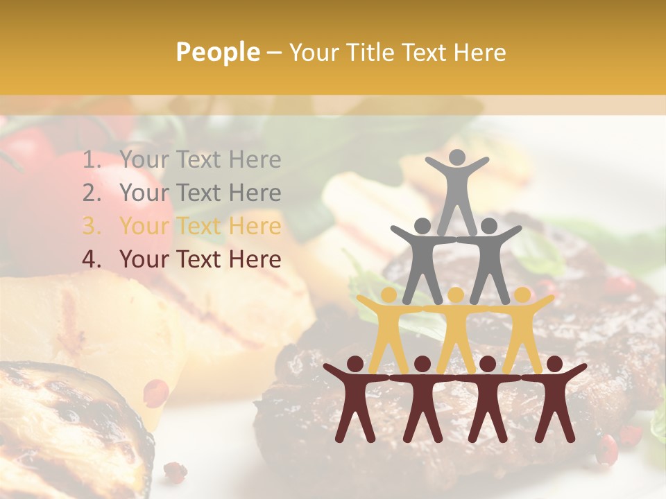 Vegetables Peppercorns Steak PowerPoint Template
