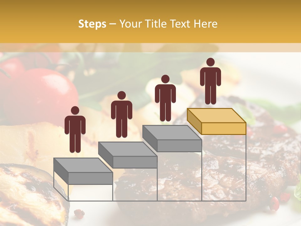 Vegetables Peppercorns Steak PowerPoint Template