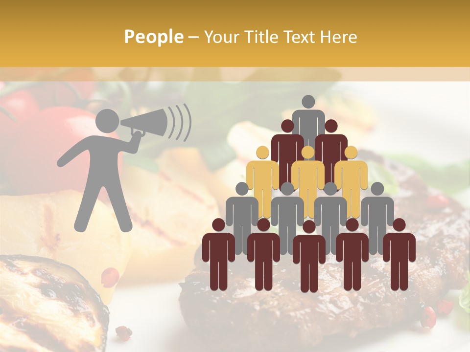 Vegetables Peppercorns Steak PowerPoint Template
