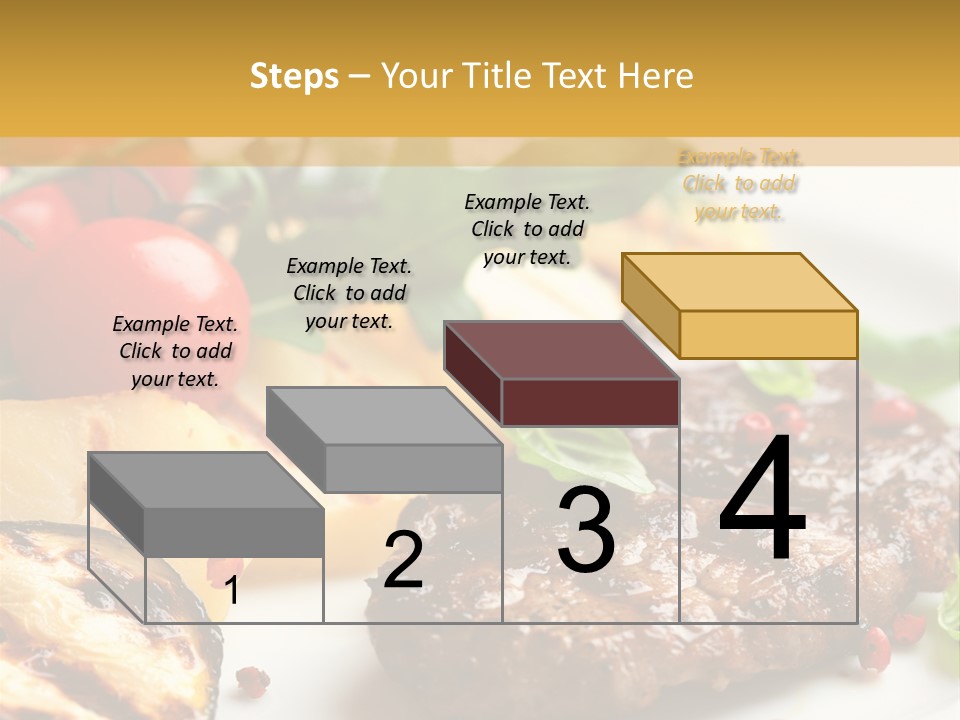 Vegetables Peppercorns Steak PowerPoint Template
