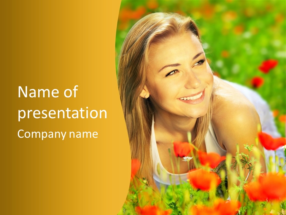 Meadow Fun Lying PowerPoint Template