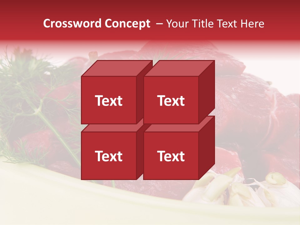 Pieces Cow Isolated PowerPoint Template