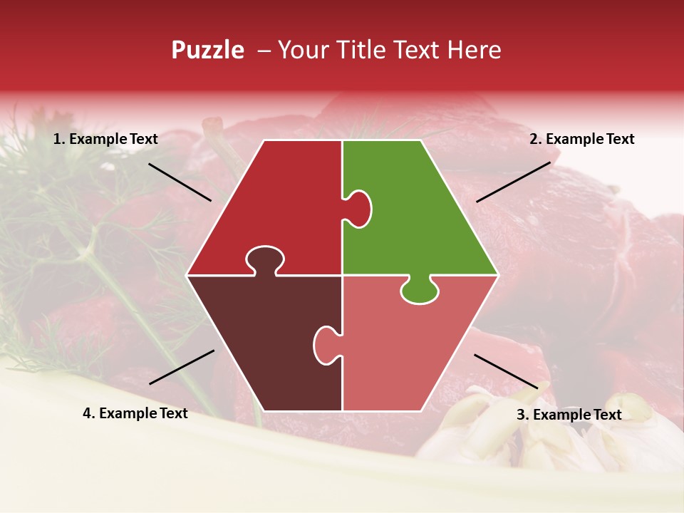 Pieces Cow Isolated PowerPoint Template