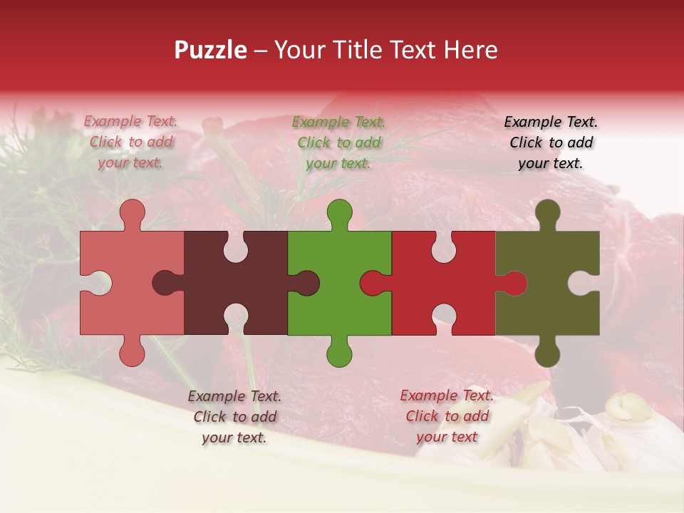 Pieces Cow Isolated PowerPoint Template