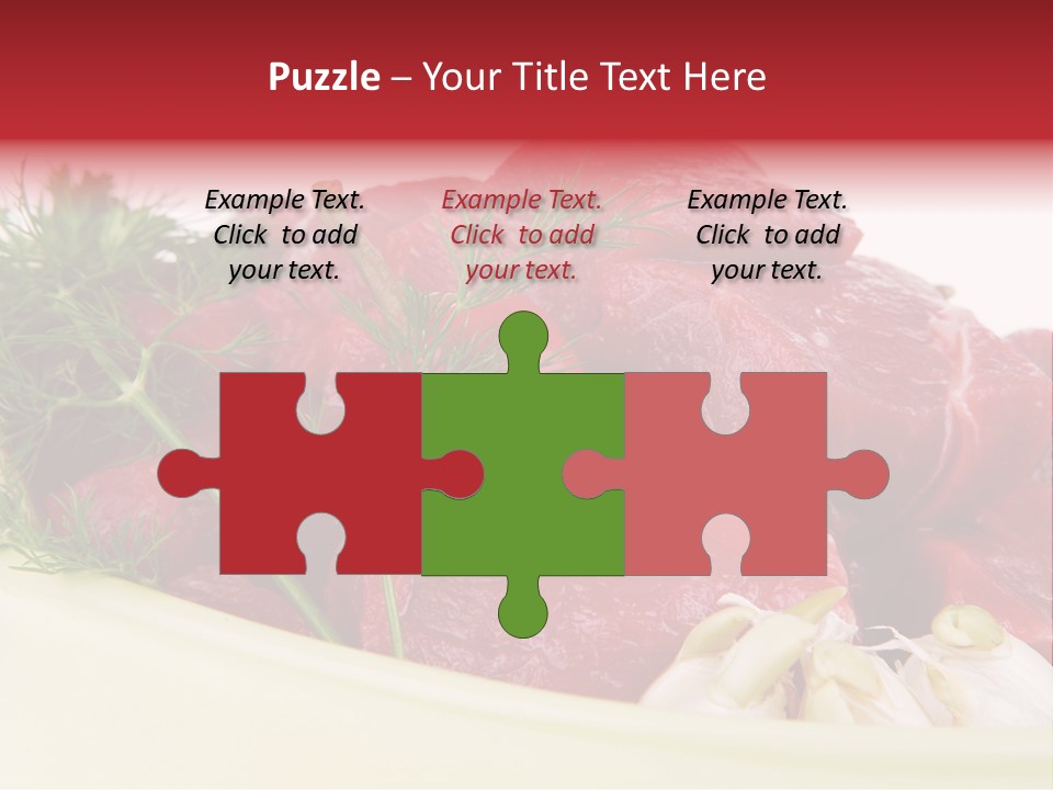 Pieces Cow Isolated PowerPoint Template