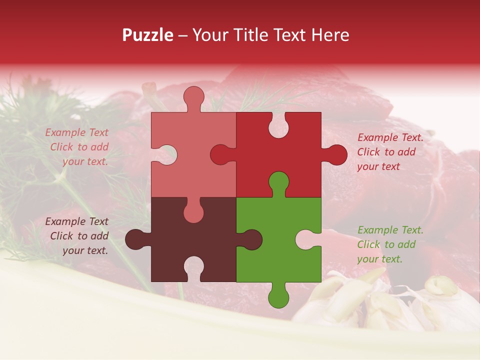 Pieces Cow Isolated PowerPoint Template