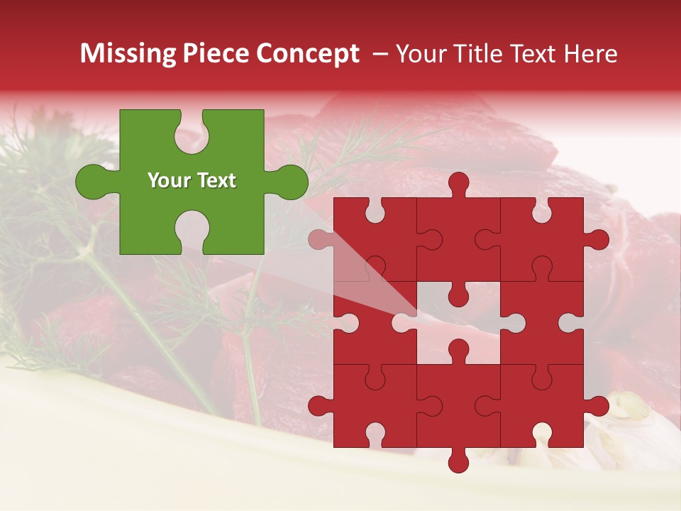 Pieces Cow Isolated PowerPoint Template