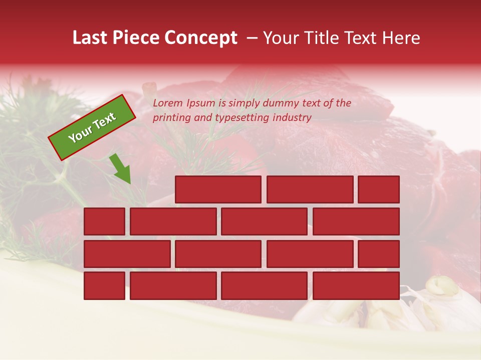 Pieces Cow Isolated PowerPoint Template