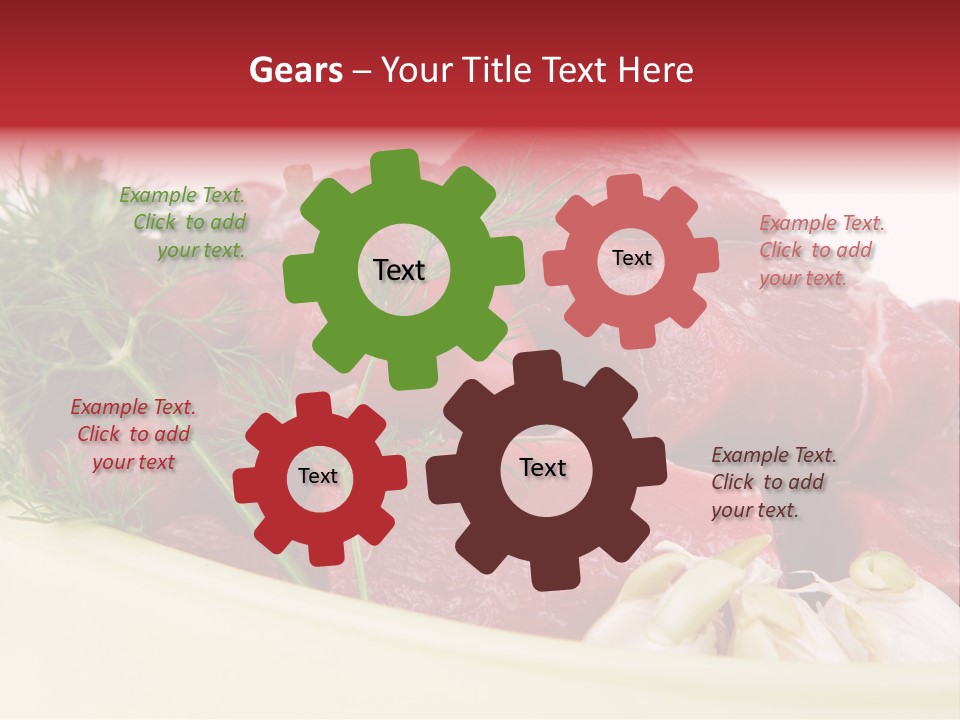 Pieces Cow Isolated PowerPoint Template