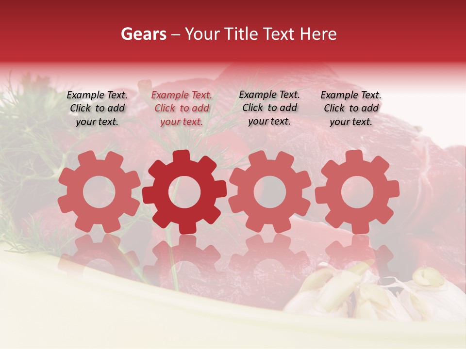 Pieces Cow Isolated PowerPoint Template