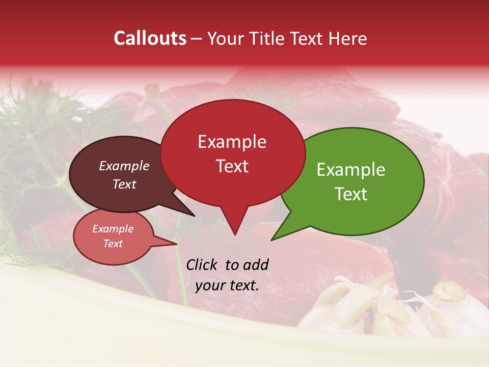 Pieces Cow Isolated PowerPoint Template