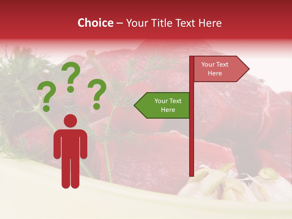 Pieces Cow Isolated PowerPoint Template