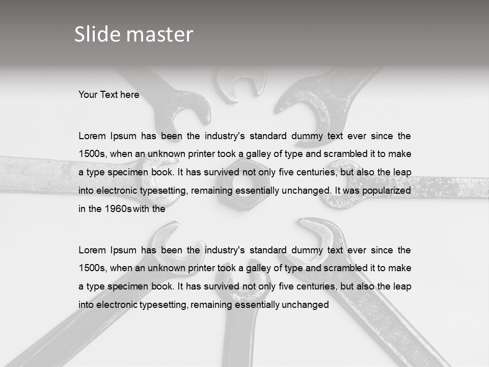 Grunge Allegory Screw PowerPoint Template