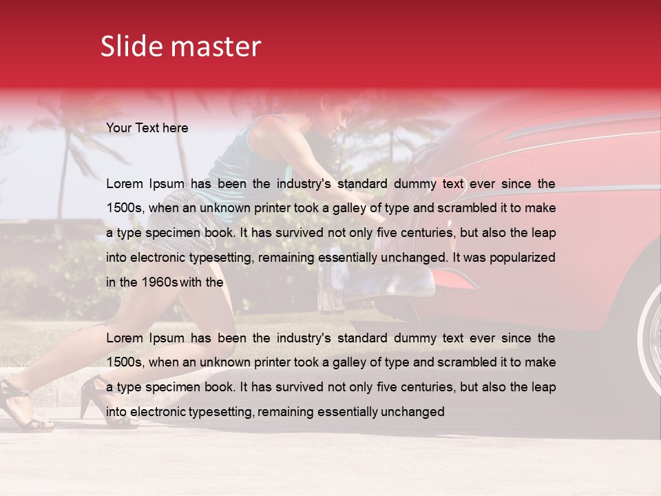 Red Street Broken Down PowerPoint Template