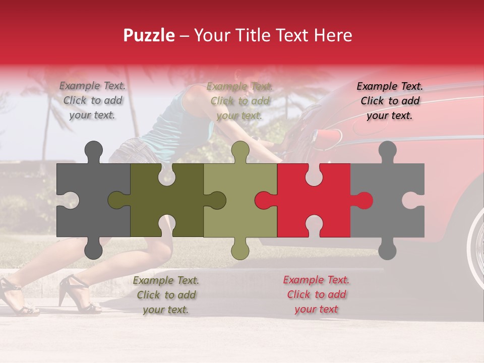 Red Street Broken Down PowerPoint Template