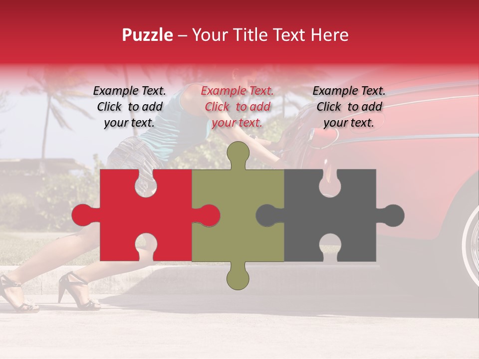 Red Street Broken Down PowerPoint Template