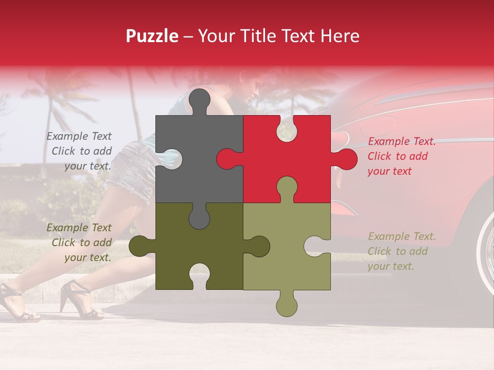 Red Street Broken Down PowerPoint Template