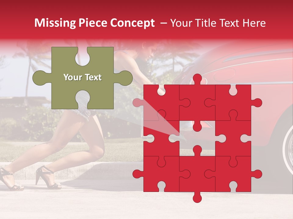 Red Street Broken Down PowerPoint Template