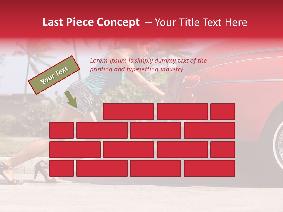 Red Street Broken Down PowerPoint Template