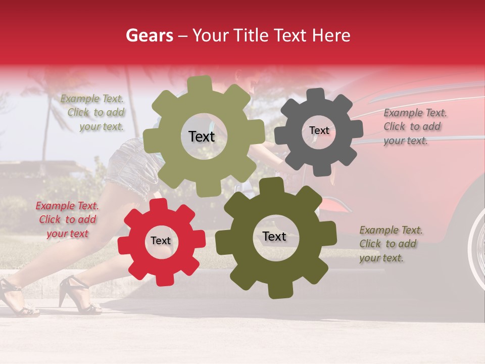 Red Street Broken Down PowerPoint Template