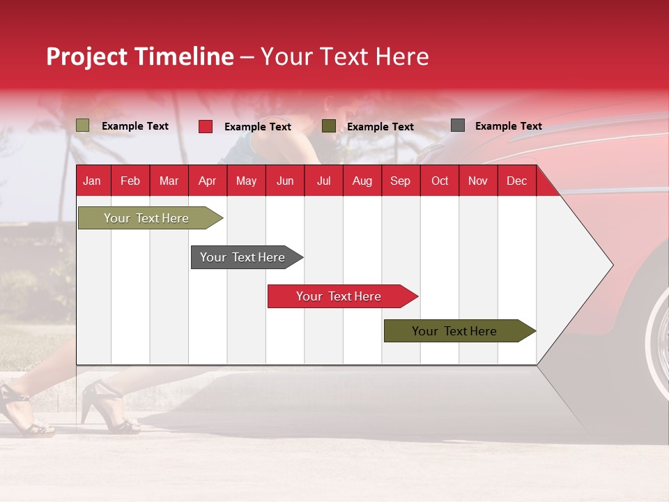 Red Street Broken Down PowerPoint Template