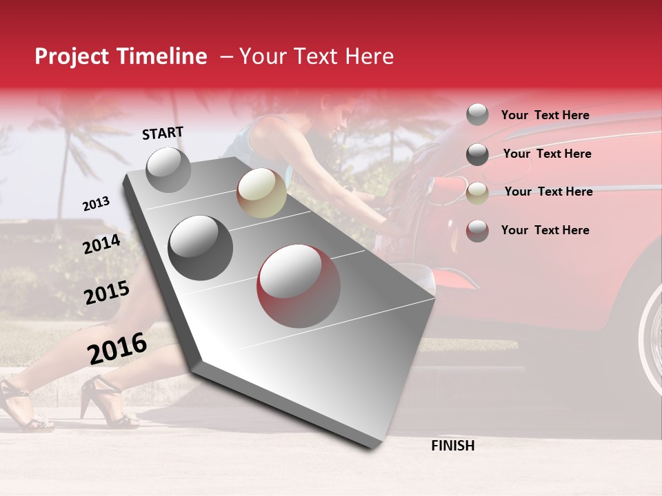 Red Street Broken Down PowerPoint Template