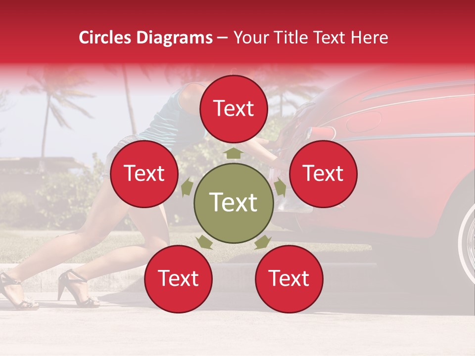 Red Street Broken Down PowerPoint Template