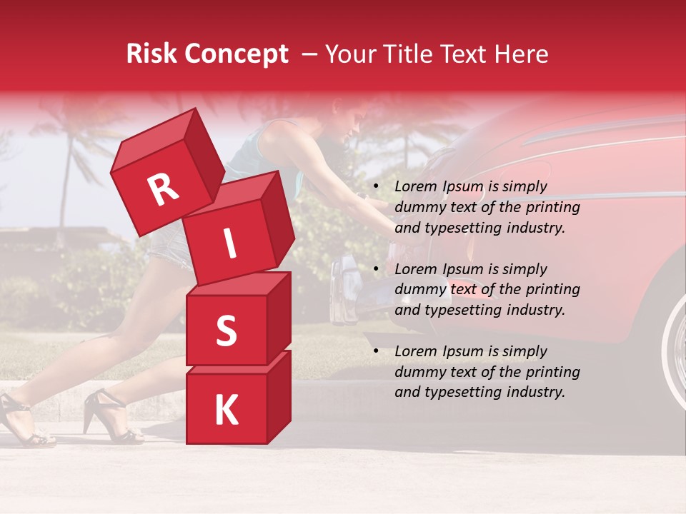 Red Street Broken Down PowerPoint Template