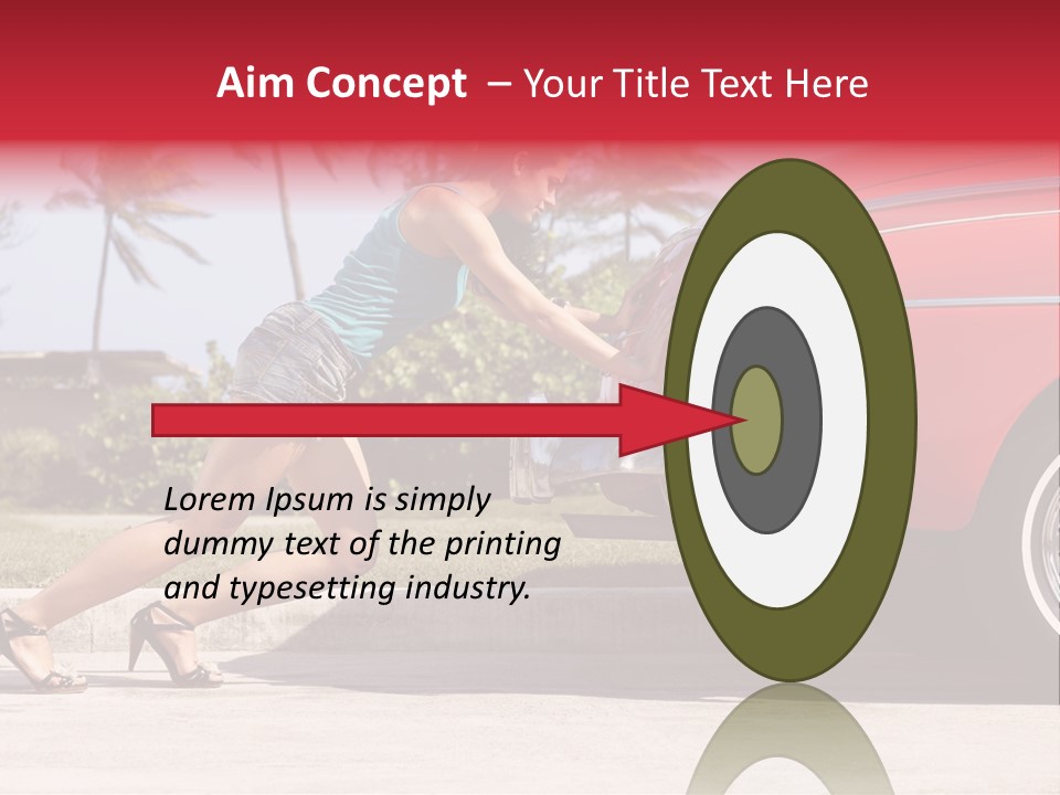 Red Street Broken Down PowerPoint Template