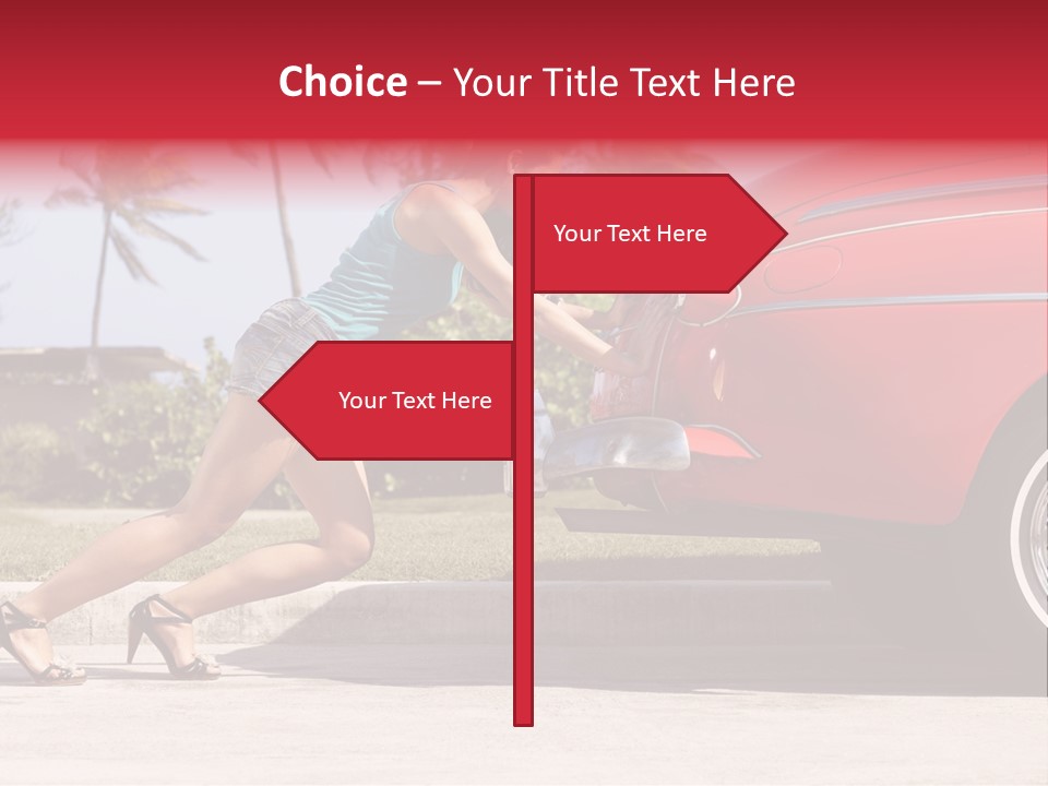 Red Street Broken Down PowerPoint Template