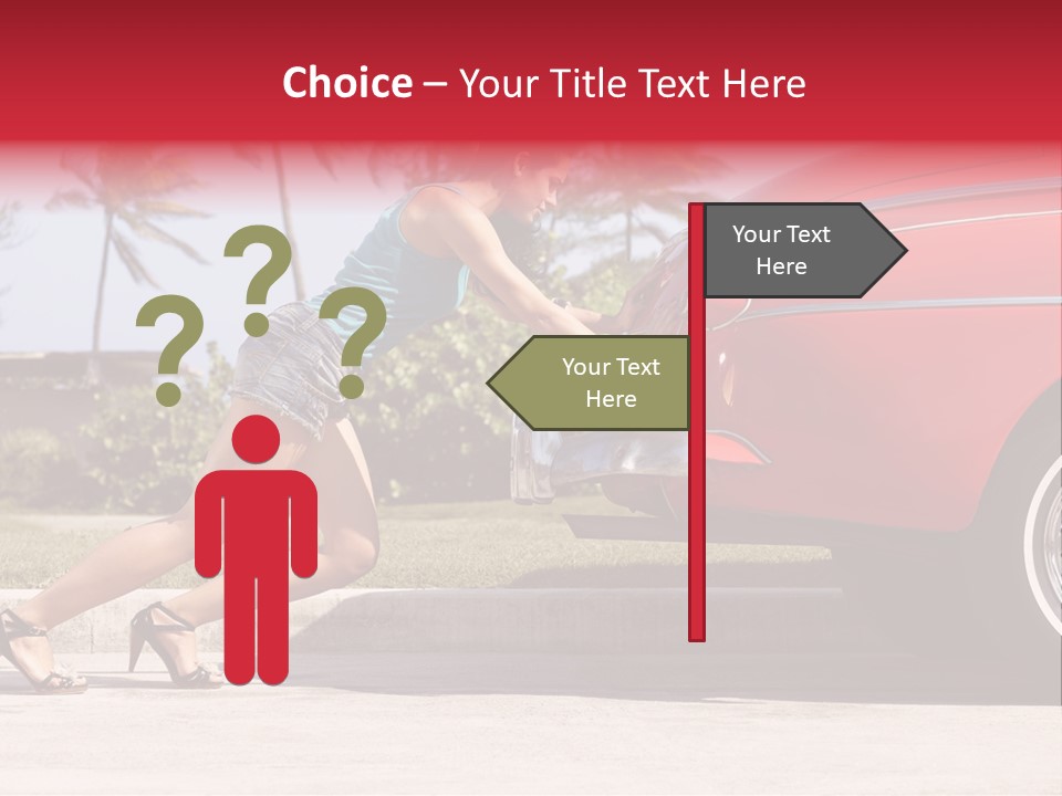 Red Street Broken Down PowerPoint Template