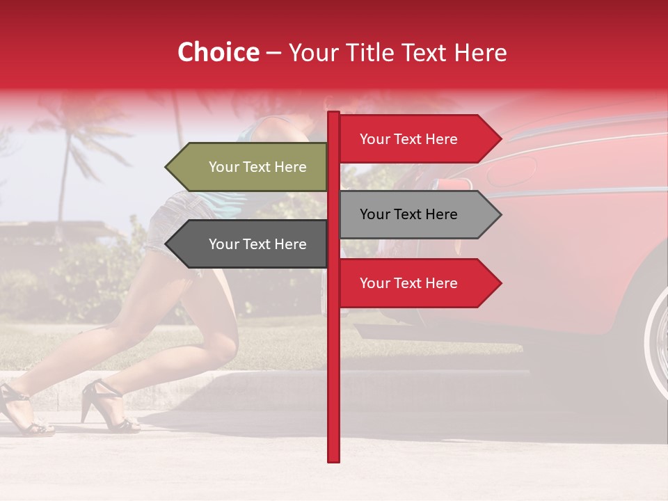 Red Street Broken Down PowerPoint Template