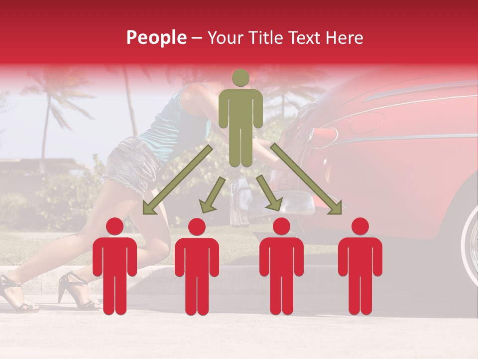 Red Street Broken Down PowerPoint Template