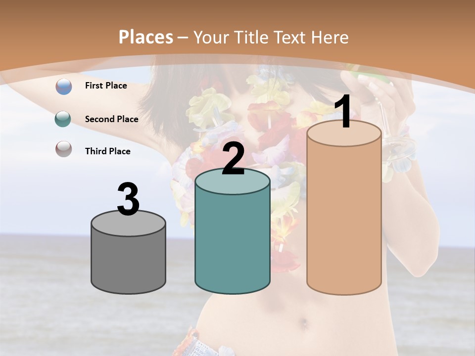 Woman Ocean Straw PowerPoint Template