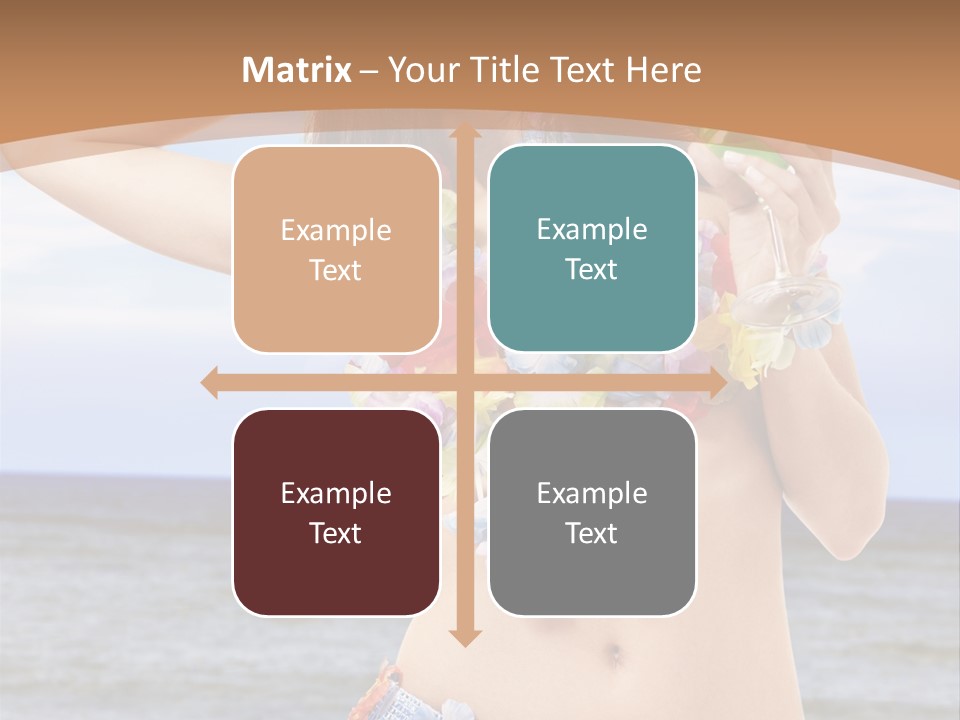 Woman Ocean Straw PowerPoint Template