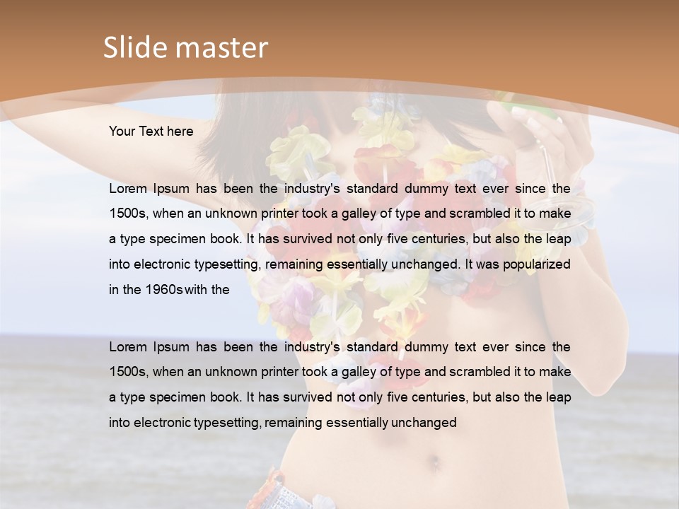 Woman Ocean Straw PowerPoint Template