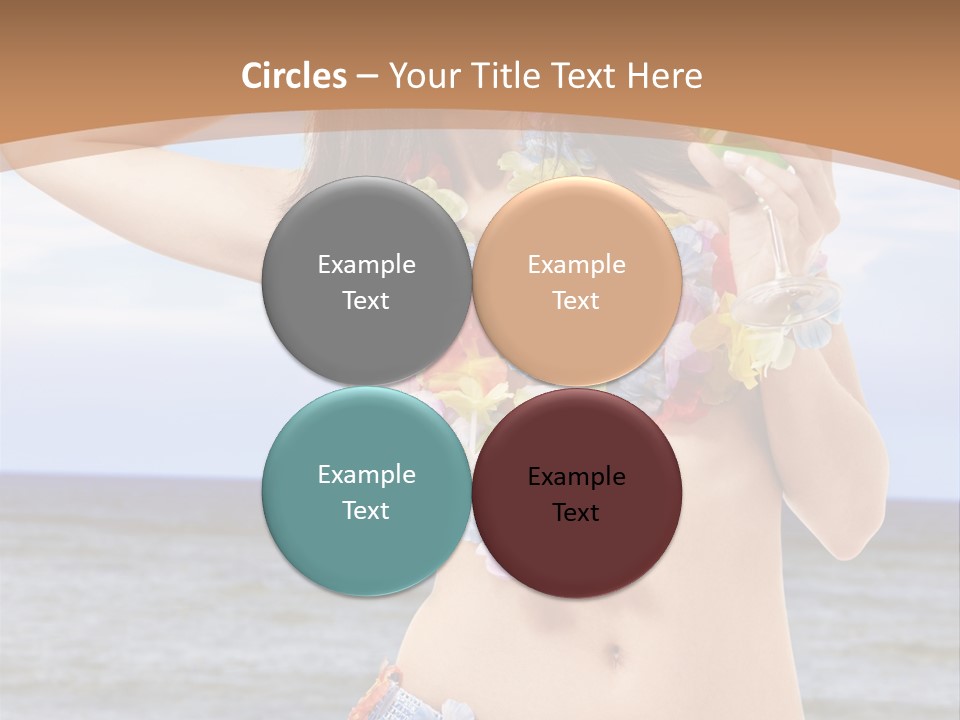 Woman Ocean Straw PowerPoint Template