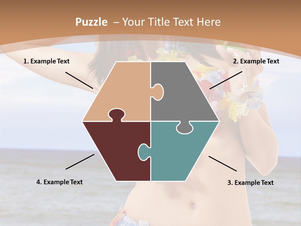 Woman Ocean Straw PowerPoint Template