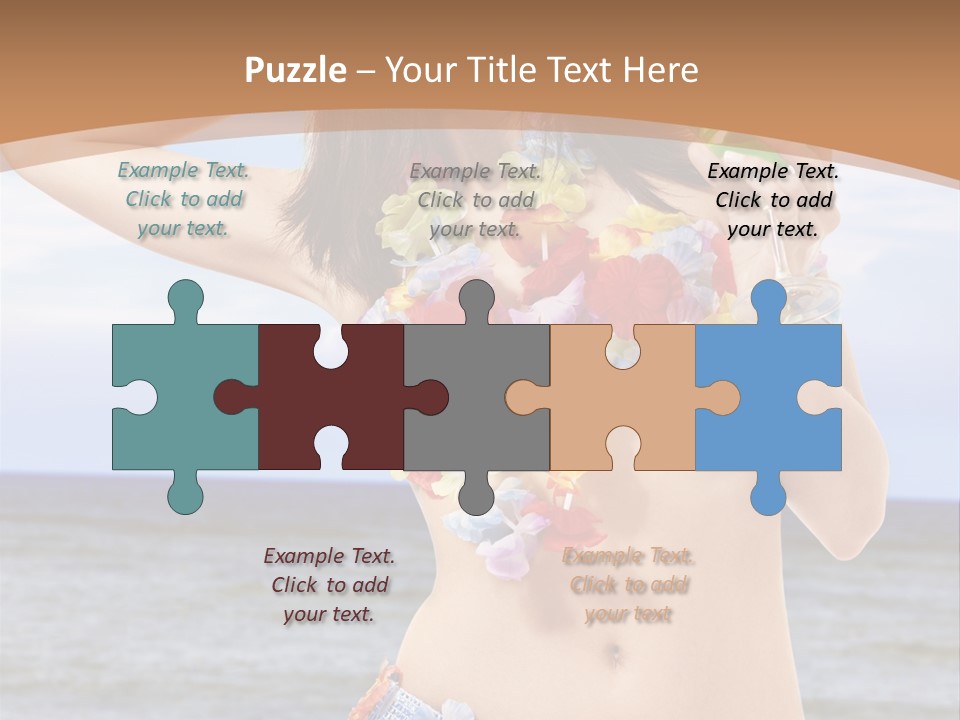 Woman Ocean Straw PowerPoint Template