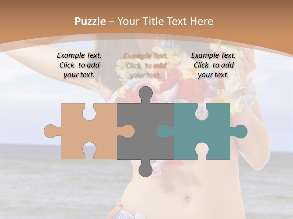 Woman Ocean Straw PowerPoint Template