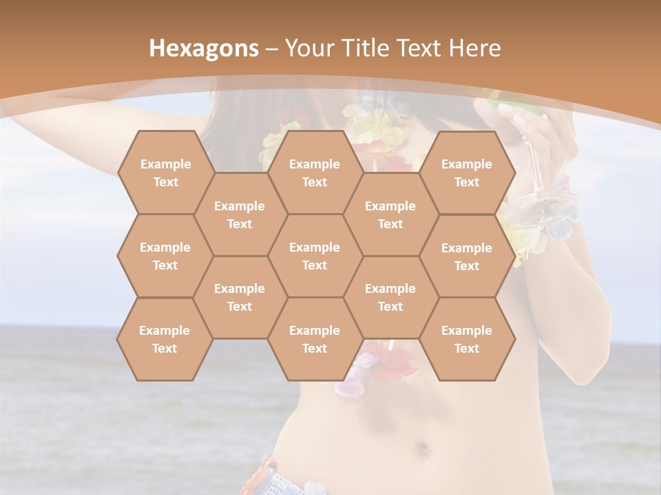 Woman Ocean Straw PowerPoint Template