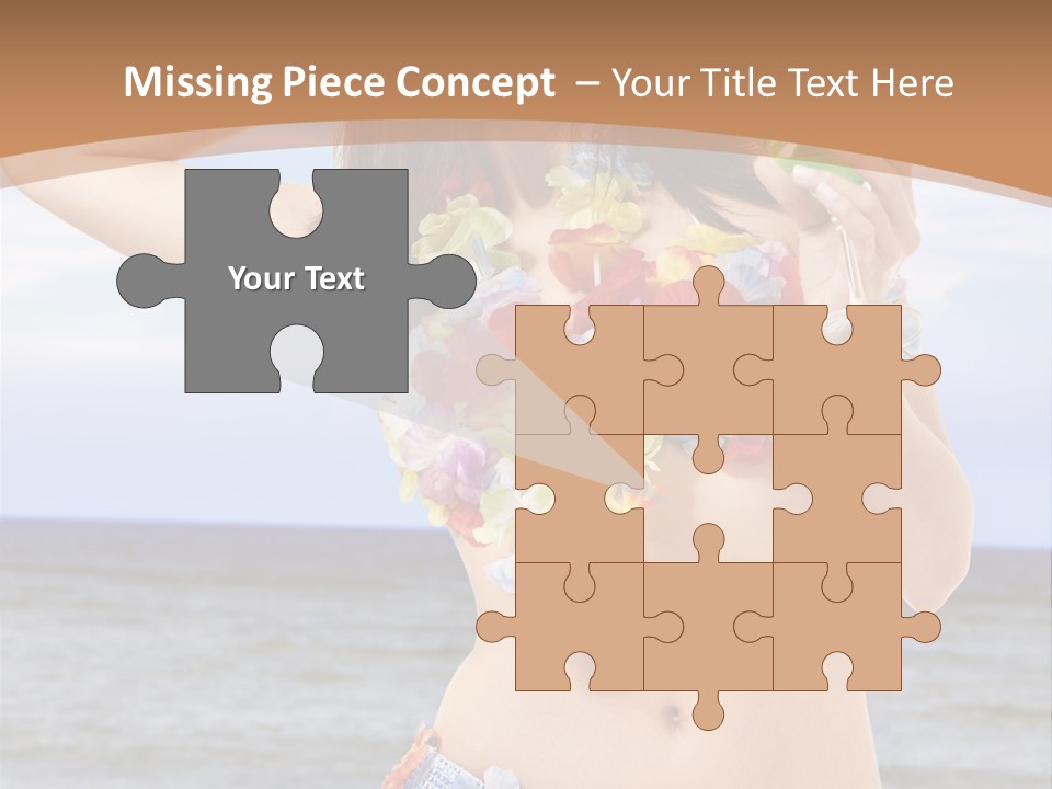 Woman Ocean Straw PowerPoint Template