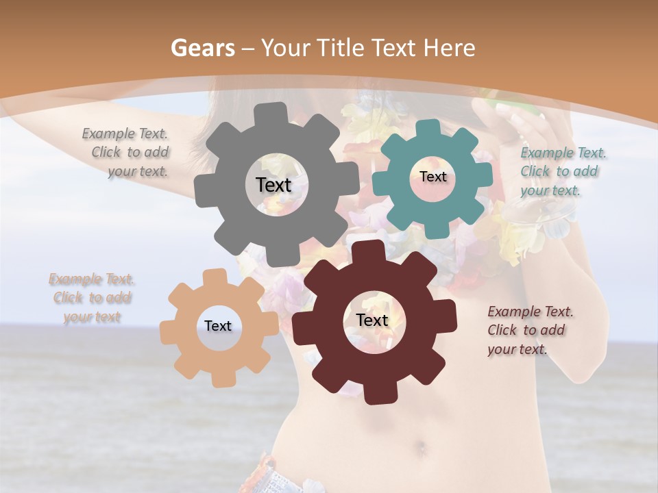 Woman Ocean Straw PowerPoint Template