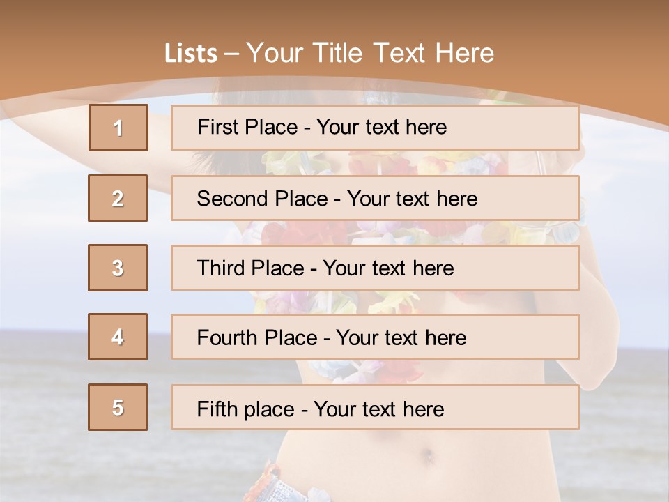Woman Ocean Straw PowerPoint Template