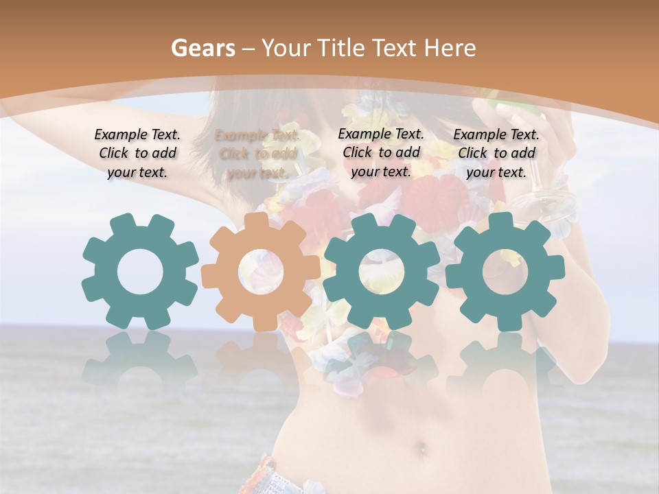 Woman Ocean Straw PowerPoint Template